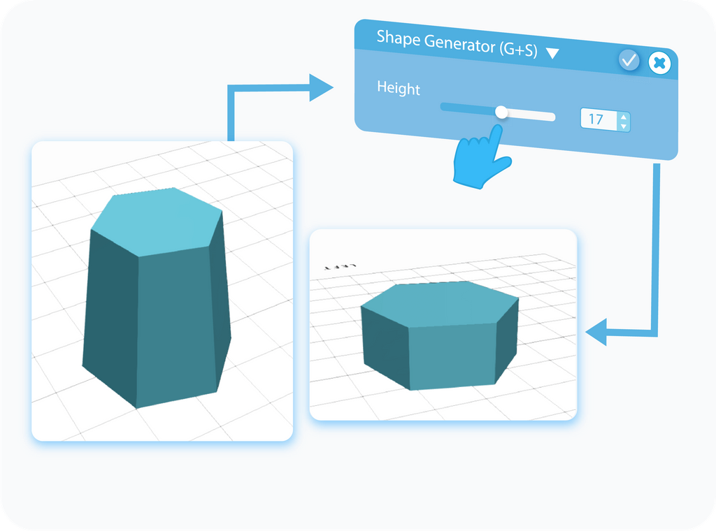 Customizing the Height feature for Shape Generator with slider or text-box